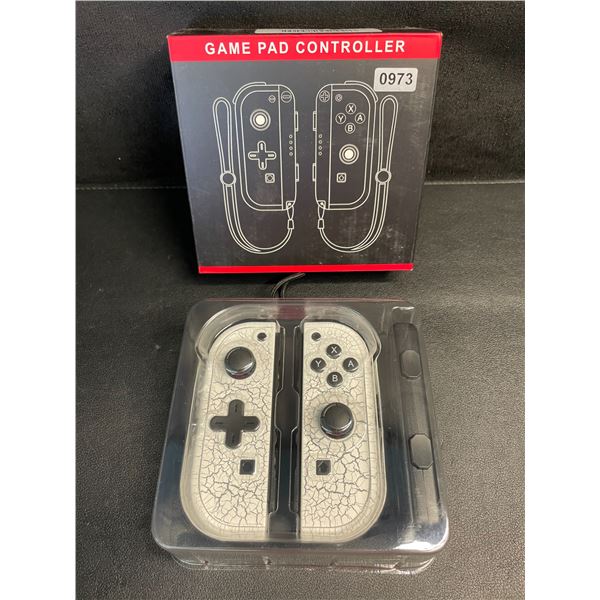 1 Pair of JoyCon Controllers for Switch; Cracked Marble White (Aftermarket Design) - New