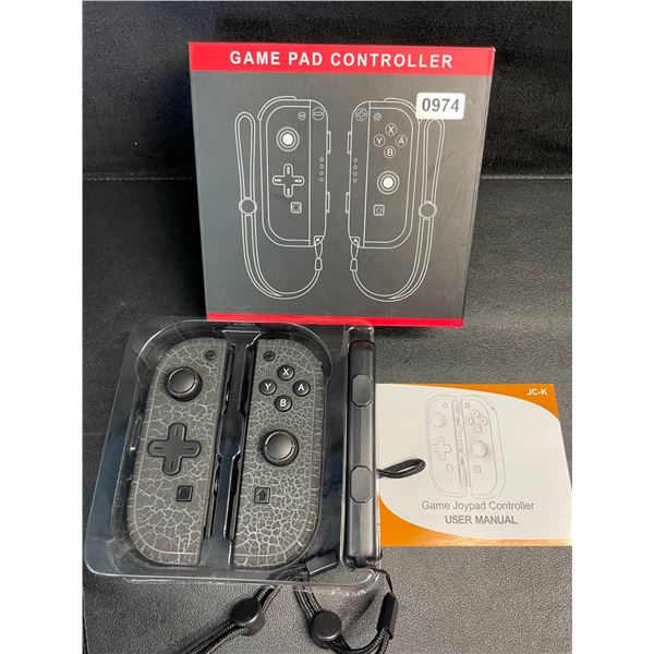 1 Pair of JoyCon Controllers for Switch; Cracked Marble Black (Aftermarket Design) - New