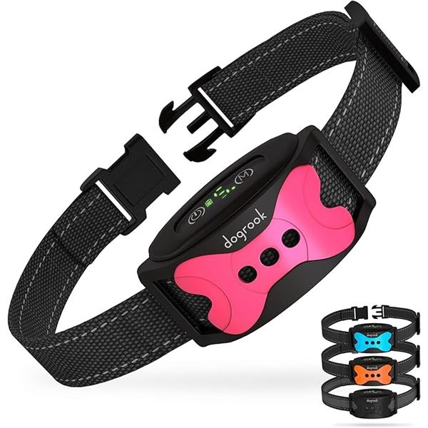 1 Dogrook Rechargeable Dog Bark Collar - Humane/No-Shock Anti-Bark Dog Collar - New