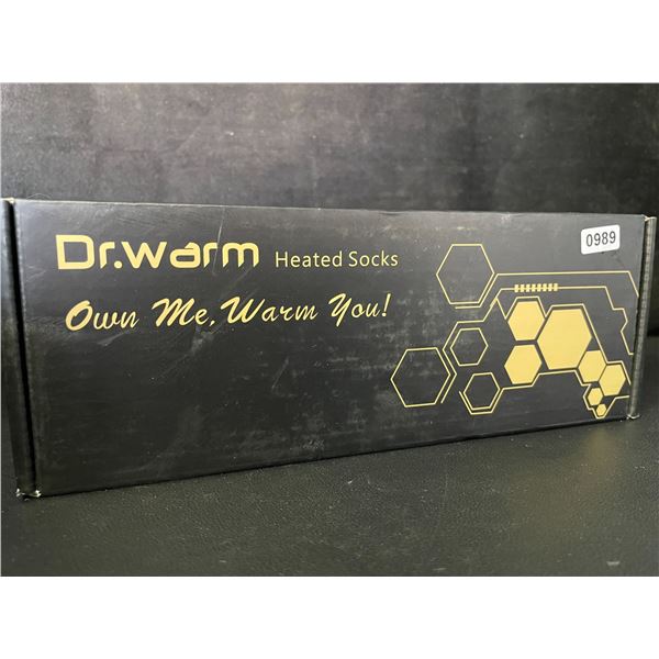 1 Pair of Dr.Warm Heated Socks (Size L) with Rechargeable Battery Packs - Brand New