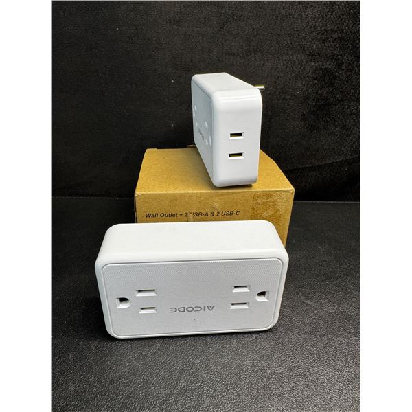 2-Pack of Wall Outlet Extenders with USBA and USBC Outlets - New