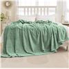Image 1 : Miulee Decorative Soft Fleece Blanket - Sage Green 90x108 Inches - New