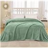 Image 2 : Miulee Decorative Soft Fleece Blanket - Sage Green 90x108 Inches - New