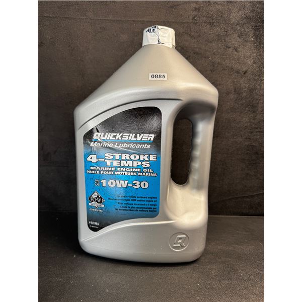 4 Litre Jug of QuickSilver 4-Stroke Marine Engine Oil 10w-30 - New