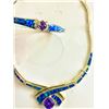Image 1 : JEWELRY – CRUSHED OPAL SET MADE FROM SILVER & 14kt GOLD