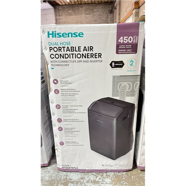 HISENSE DUAL HOSE PORTABLE AIR CONDITIONER FOR ROOMS UP TO 450 SQ. FT