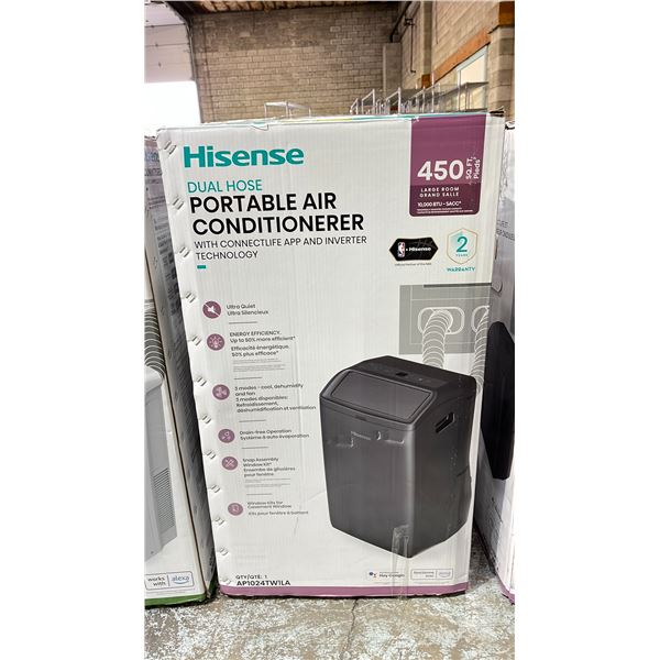 HISENSE DUAL HOSE PORTABLE AIR CONDITIONER FOR ROOMS UP TO 450 SQ. FT