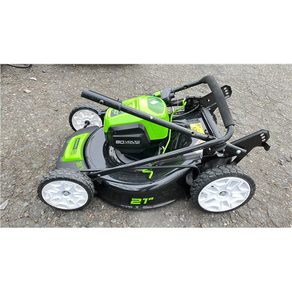 GREENWORKS PRO 21" ELECTRIC LAWNMOWER *WORKING CONDITION UNKNOWN/NO BATTERY/NO CHARGER/NO BAG*