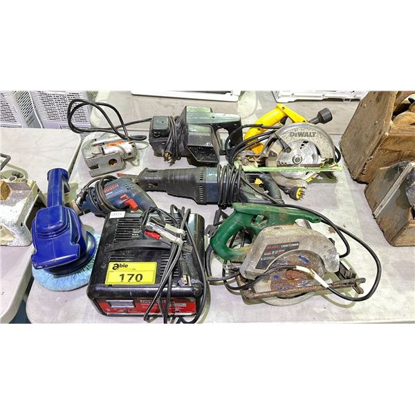 MOTOMASTER BATTERY CHARGER, CRAFTSMAN ELECTRIC CIRCULAR SAW, DEWALT ELECTRIC CIRCULAR SAW, ELECTRIC