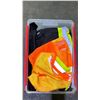 Image 2 : 102 LITRE STORAGE BIN WITH LID FILLED WITH FIRE EXTINGUISHER, LIGHT BULBS, STRAPS, HARDWARE,