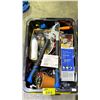 Image 3 : 102 LITRE STORAGE BIN WITH LID FILLED WITH FIRE EXTINGUISHER, LIGHT BULBS, STRAPS, HARDWARE,