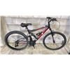 Image 1 : HYPER 26 SHOCKER RED + BLACK 18 SPEED BIKE *NO PEDALS/REAR TIRE TUBE LOOSE*