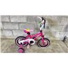 Image 1 : MINNIE MOUSE PINK SINGLE SPEED CHILDRENS BIKE WITH TRAINING WHEELS *FRONT TIRE FLAT*
