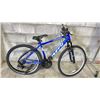 Image 1 : HUFFY ROCK CREEK BLUE 18 SPEED BIKE *BRAKE CABLE + HANDLE NEED REPAIR*