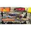 Image 1 : SHELF OF SCREWDRIVERS, COMBINATION WRENCHES, JUMPER CABLES, FATCO DOORKNOB, CAT RATCHET STRAPS,