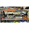Image 1 : VARIABLE MULTI SPEED DREMEL WITH ATTACHMENTS, TOOL BAG OF SMALL HAND TOOLS, JUMPER CABLES, SANDER,