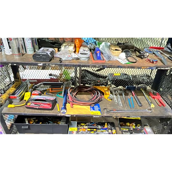 CRAFTSMAN ROTARY TOOL KIT, JUMPER CABLES, MALLETS, ADJUSTABLE CRESCENT WRENCHES, FLASHLIGHT,