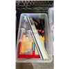 Image 4 : FOUR BINS OF ASSORTED PENS + MARKERS & A SCIENTIFIC CALCULATOR