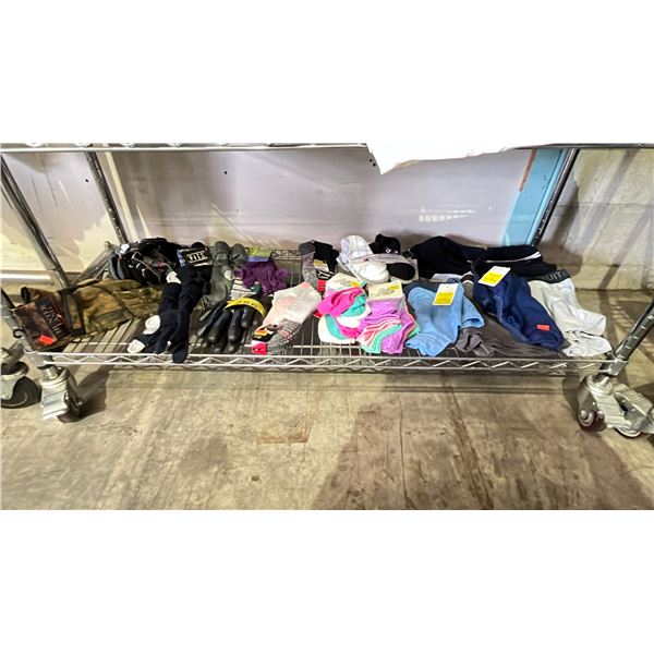 SHELF SOCKS, UNDERWEAR & GLOVES
