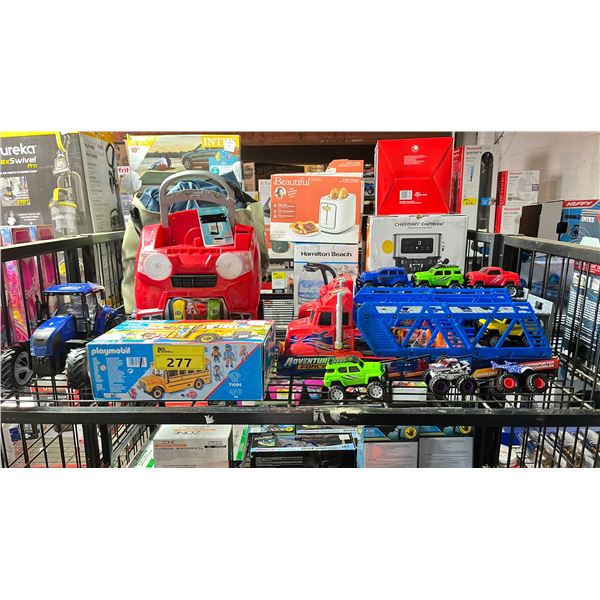 SHELF OF ASSORTED CHILDRENS TOYS
