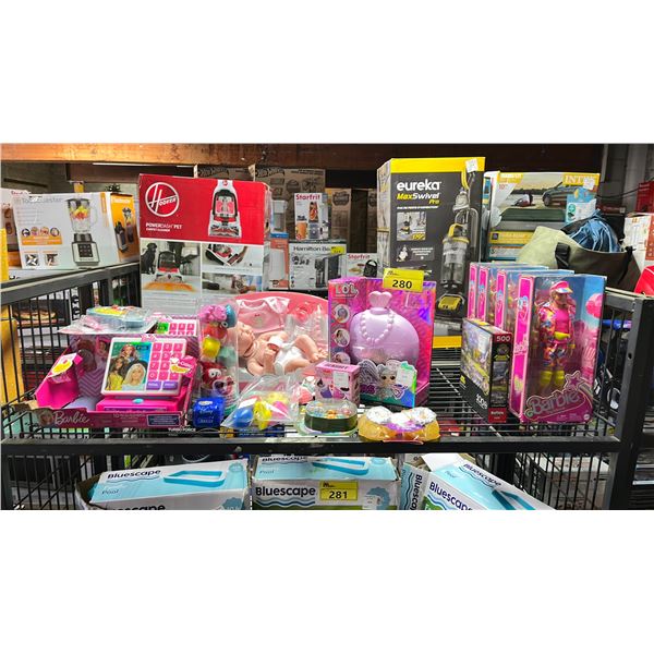 SHELF OF ASSORTED CHILDRENS TOYS