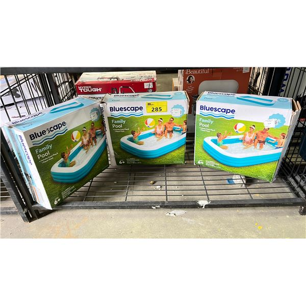 THREE BLUESCAPE 10' FAMILY POOLS