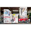Image 1 : SHELF OF SMALL APPLIANCES - BISSELL POWERFORCE TURBO PET VACUUM, IRON, DIRT DEVIL HAND VAC,
