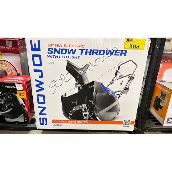 SNOW JOE 18" 15A ELECTRIC SNOW THROWER