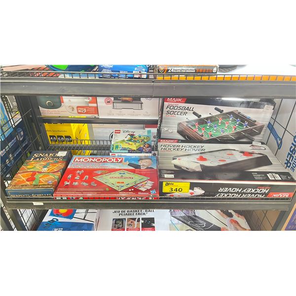 TABLE TOP FOOSBALL SOCCER, TABLE TOP HOCKEY HOVER, MONOPOLY, DISNEY ENCANTO LEGO SET & SNAKES &