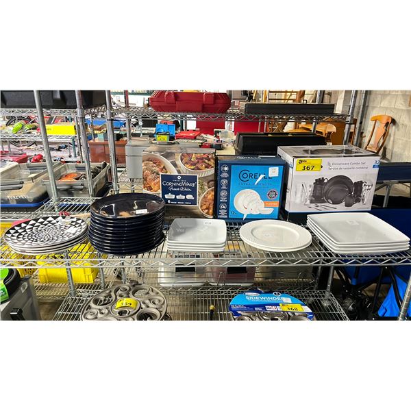 SHELF OF ASSORTED DISHWARE