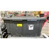 Image 2 : STERILITE 40 GALLON PLASTIC STORAGE BIN WITH LID & LARGE BLACK PLASTIC MOBILE LOCKABLE STORAGE BIN