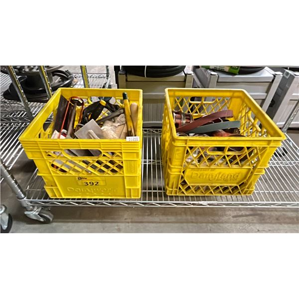 TWO MILK CRATES OF HAND THREADER DIE THREADS & MORE