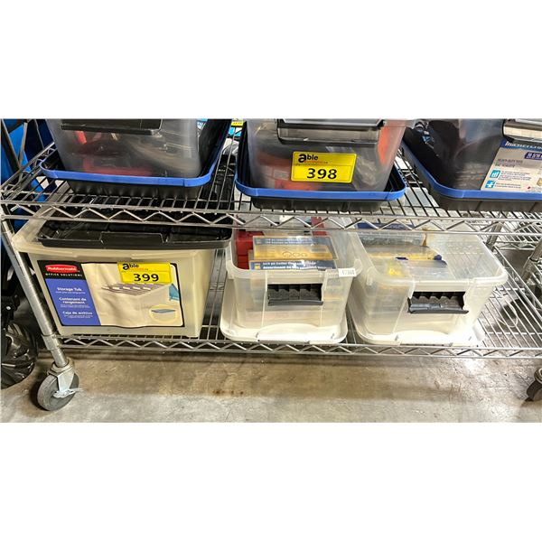 SHELF OF SMALL PARTS ORGANIZERS WITH CONTENTS, COTTER PIN ASSORTMENTS, INTERNAL SNAP RING KIT &