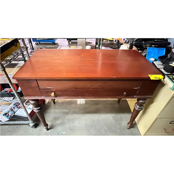 DARK WOODEN WRITING DESK - APPROX. 44"W X 22"D X 32 1/2"H