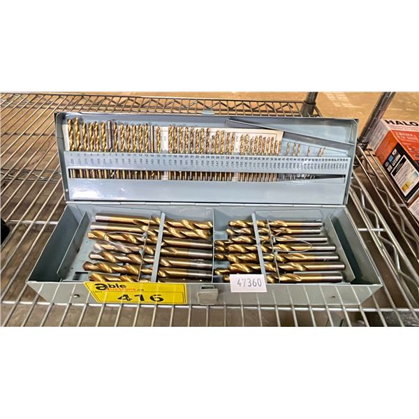 DRILL BITS IN A METAL TRANSPORT CASE *NOT A COMPLETE SET*