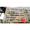 Image 7 : SHELF OF SMALL PARTS ORGANIZERS FILLED WITH ASSORTED HARDWARE