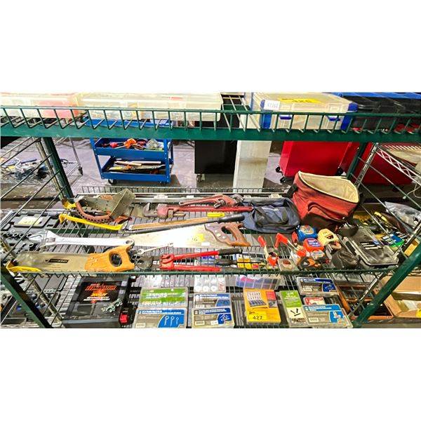 SHELF OF SMALL HAND TOOLS