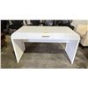 Image 1 : WHITE DESK WITH SINGLE DRAWER - APPROX. 54"W X 23"D X 32"H