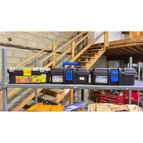 THREE PLASTIC TOOL BOXES WITH CONTENTS