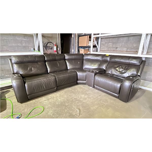 LARGE BROWN RECLINING SECTIONAL *WORKING CONDITION UNKNOWN*