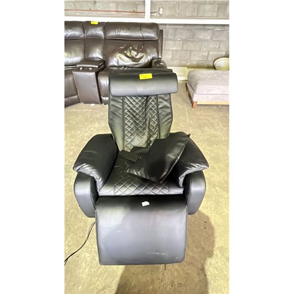 TRUMEDIC BLACK LEATHER RECLINER *WORKING CONDITION UNKNOWN*