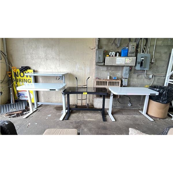 4 ADJUSTABLE HEIGHT DESKS *WORKING CONDITION UNKNOWN/PARTS & REPAIR*