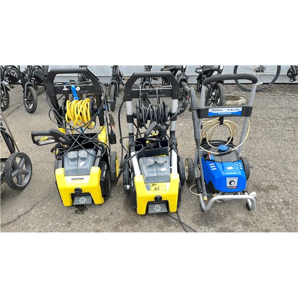 3 ELECTRIC PRESSURE WASHERS *WORKING CONDITION UNKNOWN/ MAY BE MISSING PARTS & OR PIECES*