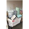 Image 2 : PALLET OF STORAGE BINS WITH LIDS, LAUNDRY BASKETS, THROW BLANKET, WALL CLOCK & MORE *MUST TAKE ALL