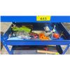 Image 2 : BLUE 3 TIER MOBILE UTILITY CART WITH CONTENTS