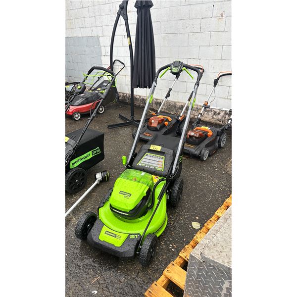 GREENWORKS PRO 21" ELECTRIC LAWNMOWER WITH BATTERY *ENGINE SEIZED/PARTS & REPAIR*