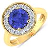 Image 1 : 14KT Yellow Gold 2.02ct Tanzanite and Diamond Ring