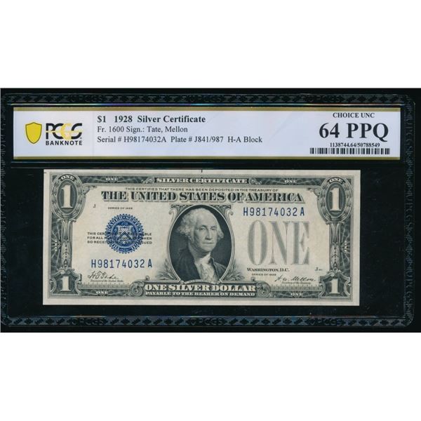 1928 $1 Silver Certificate PCGS 64PPQ