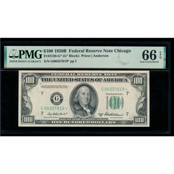 1950B $100 STAR Chicago PMG 66EPQ