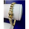 Image 1 : Sparkling 14 Kt Gold Plated Tennis Bracelet